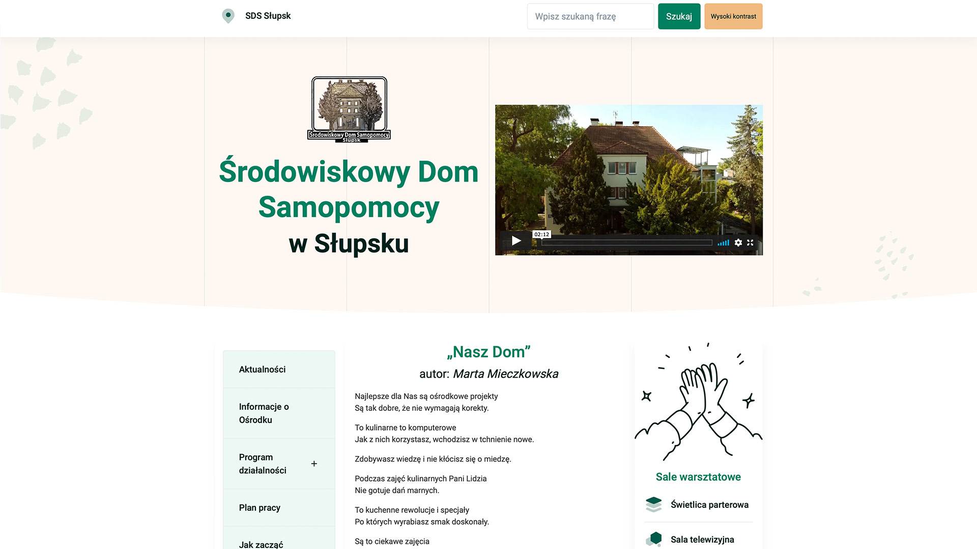 Strona Środowiskowego Domu Samopomocy w Słupsku